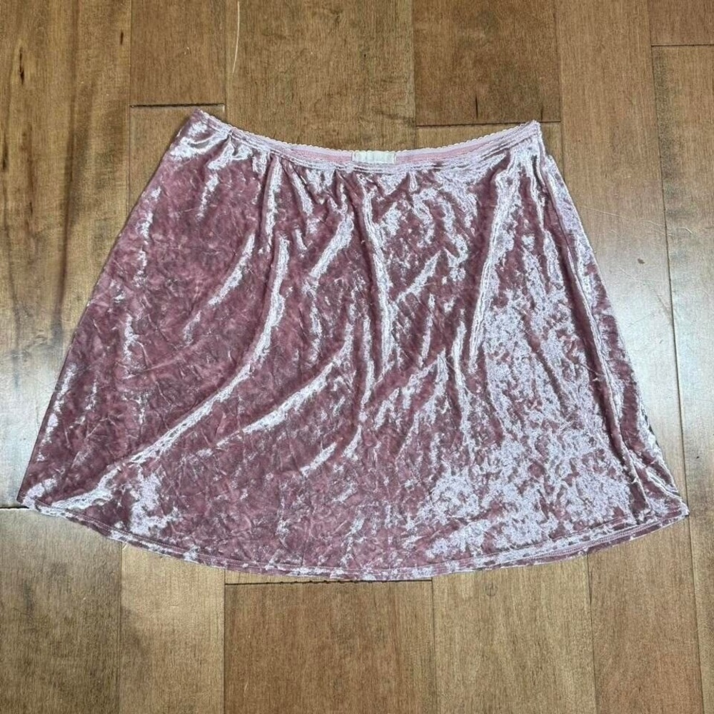 Altar'd State Pink Orchid‎ Velour Mini Skirt Size Large Womens #157389